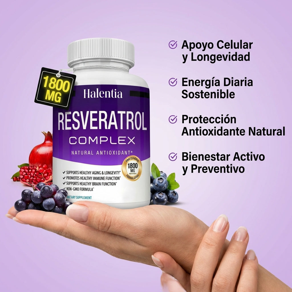 Halentia® Suplemento de Resveratrol 1800mg